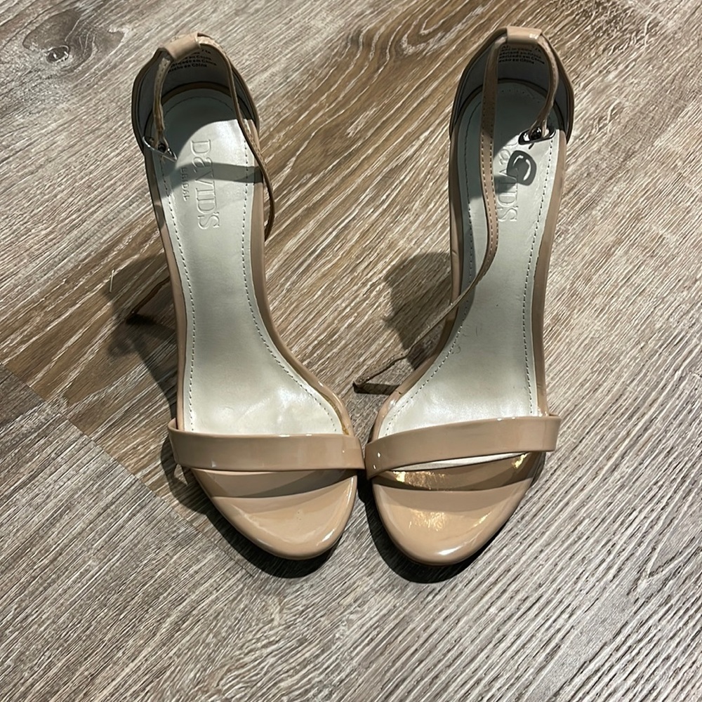 Nude strappy heels